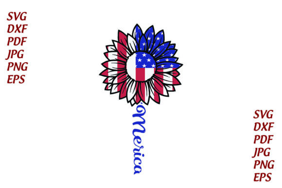 America Sunflower Flag Independence Day