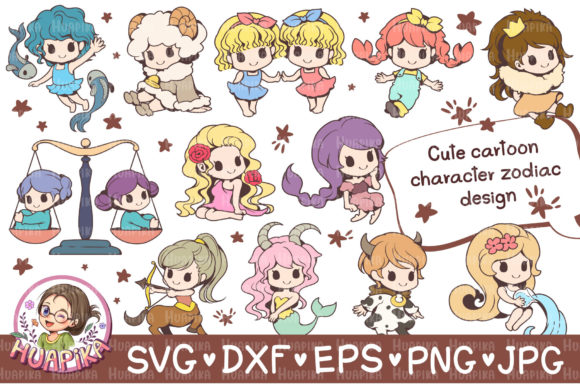 Cute Cartoon Character Zodiac Design