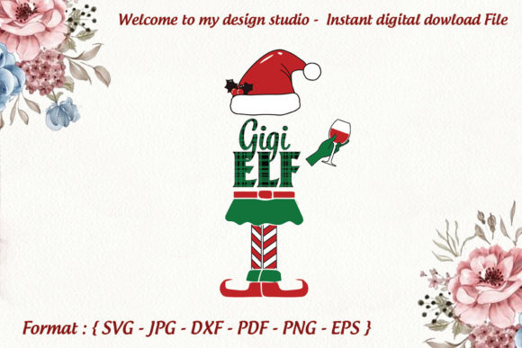 Gigi Elf Christmas Svg