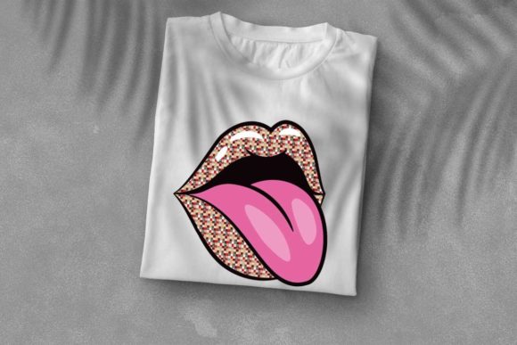 Glossy African Plaid Lips