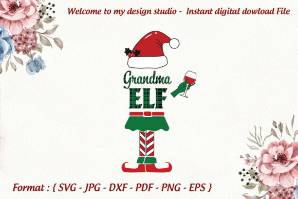 Grandma Elf Christmas Svg
