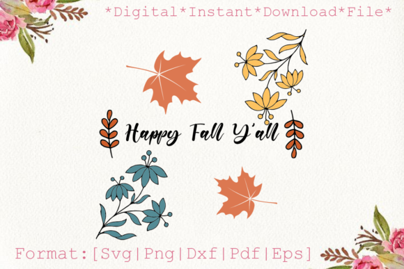 Happy Fall Leaves Flower Sublimation
