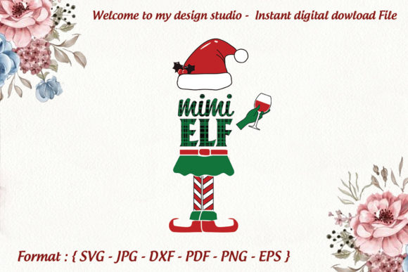 Mimi Elf Christmas Svg