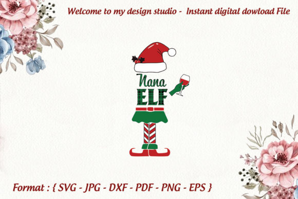 Nana Elf Merry Christmas Svg, Christmas