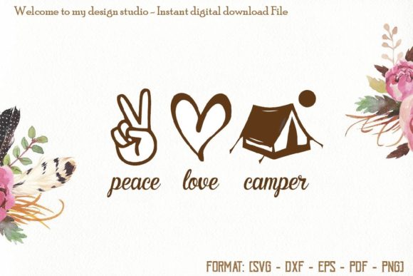 Peace Love Camper Svg, Camping Svg