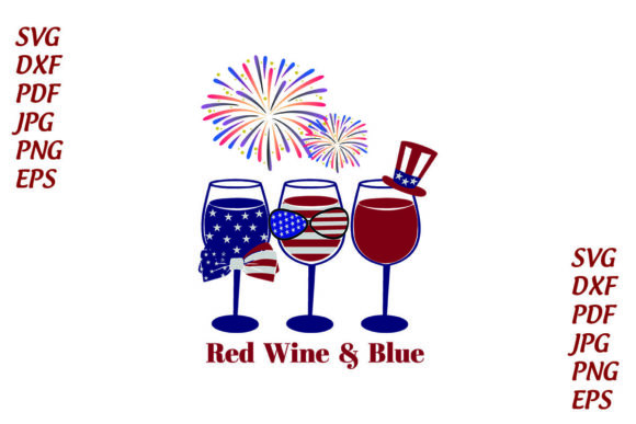 Red Wine and Blue Love Usa 4th of July